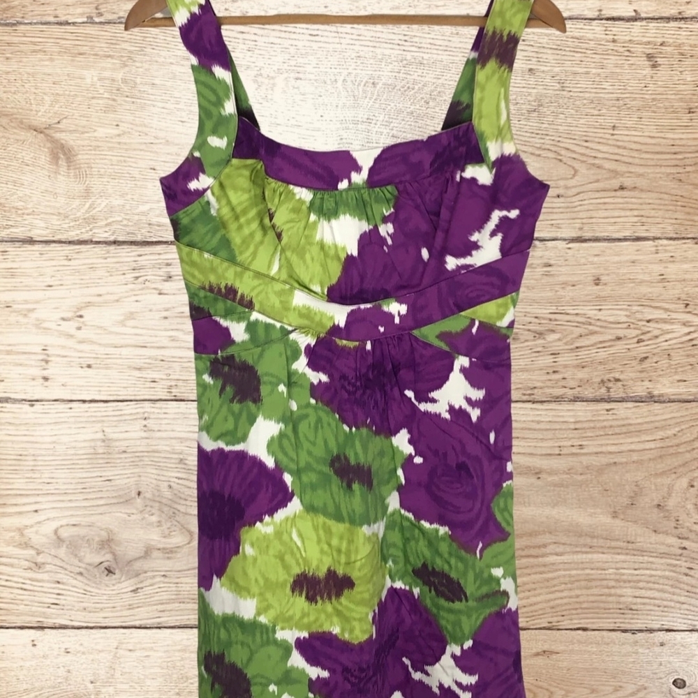 ๐ 5/$25๐London Times Purple & Green Floral Dress